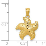 14K Diamond-Cut Starfish Pendant