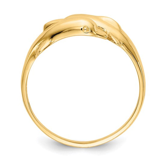 14k Double Dolphin Ring