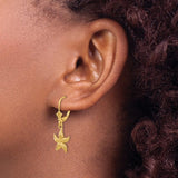 14K Starfish Lever Back Earrings