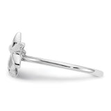 14k White Gold Polished Starfish and Sand Dollar Ring