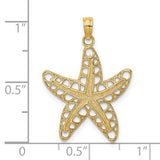 14K Cut-Out Starfish Charm Pendant