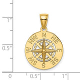 14K Nautical Compass Charm Pendant