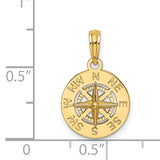 14K Mini Nautical Compass Charm Pendant