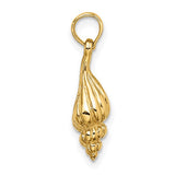 14K 3-D Mini Conch Shell Charm Pendant