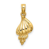 14K 3-D Mini Conch Shell Charm Pendant