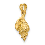 14K 3-D Mini Conch Shell Charm Pendant