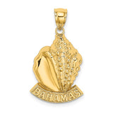 14K BAHAMAS Conch Shell Charm Pendant