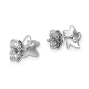 Sterling Silver Rhodium-plated Polished Enameled Starfish Post Earring
