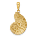 Leslie's 14k Satin D/C Nautilus Shell Pendant