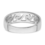 Sterling Silver Rhodium-plated Cut-Out Polished Wave Band Ring