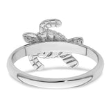 Sterling Silver Rhodium-plated Polished Turtle Ring