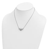 Sterling Silver Rhodium-Plated Polished Sand Dollar and Starfish 16.5" with a 2 inch extension Necklace