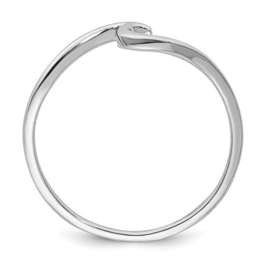 Sterling Silver Rhodium-Plated Polished Wave Ring
