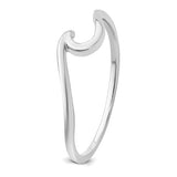 Sterling Silver Rhodium-Plated Polished Wave Ring