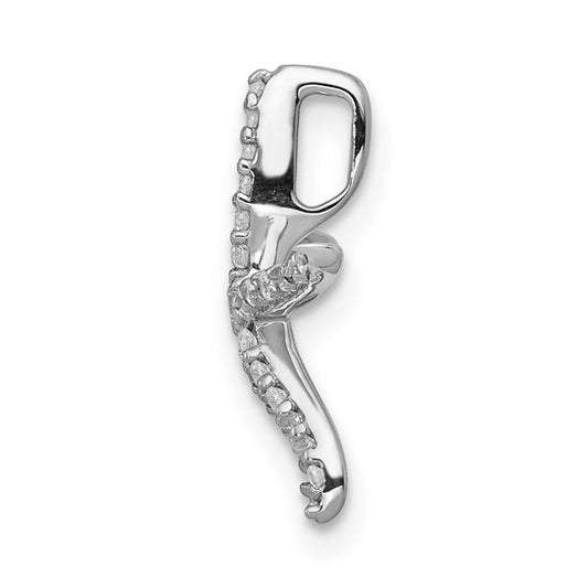 14k White Gold 1/8ct. Diamond Starfish Chain Slide Pendant