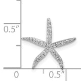 14k White Gold 1/8ct. Diamond Starfish Chain Slide Pendant