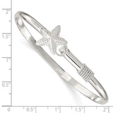 Sterling Silver Polished and Textured Starfish Bangle