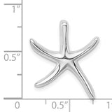 Sterling Silver Rhodium-plated Starfish Slide Pendant