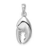 Sterling Silver Rhodium-Plated 3D Moveable Lobster Claw Pendant