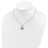 Cheryl M Sterling Silver Rhodium-plated Brilliant-cut Starfish Circle 16 Inch Necklace with 2 Inch Extender