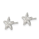 Sterling Silver Starfish Mini Earrings with D/C Center