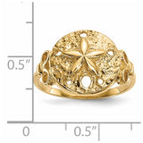 14K Polished Sand Dollar Ring