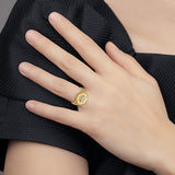 14k Two-tone Mini Nautical Compass Rope Ring