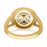 14k Two-tone Mini Nautical Compass Rope Ring