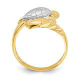 14K TWO-TONE TURTLE RING