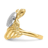 14K TWO-TONE TURTLE RING