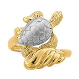 14K TWO-TONE TURTLE RING