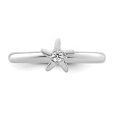 14k White Gold Stackable Expressions Diamond Starfish Ring