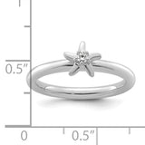 14k White Gold Stackable Expressions Diamond Starfish Ring