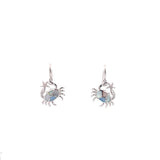 Sterling Silver Opal Crab Earrings