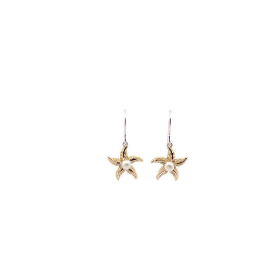 Starfish Drop Earrings With Ocean Pearls