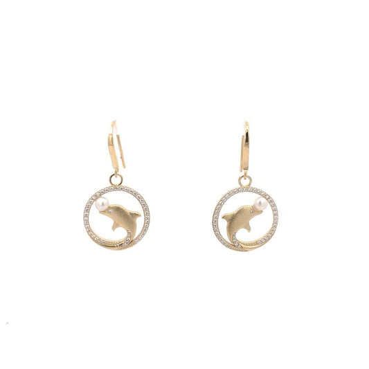 Gold Toned Delicate Dolphin Earrings