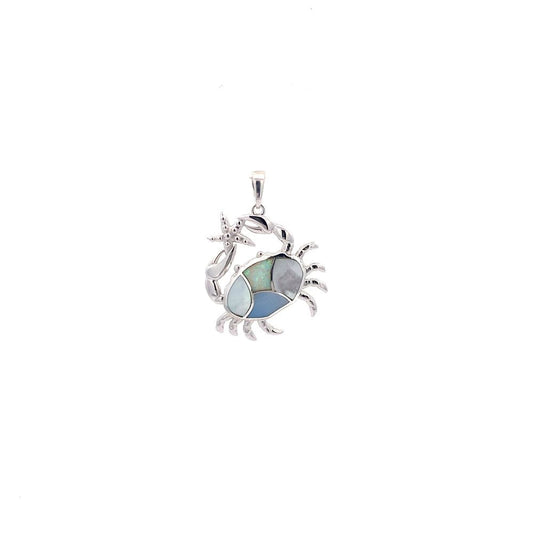 Opal Crab Pendant With a Starfish