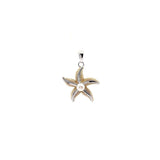 Gold Plated Starfish Charm Pendant With A Centered Ocean Pearl