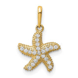 14K CZ Starfish Pendant