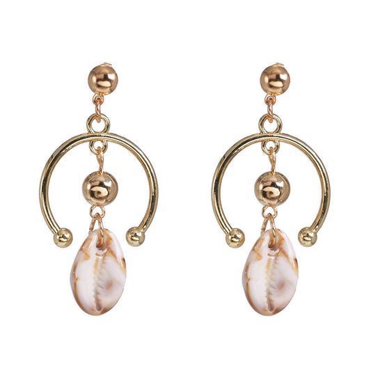 Bohemian Natural Shell Pearl Drop Earrings