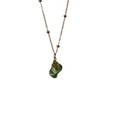 Ocean Gold Beads Green Shell Pendant