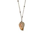 Ocean Gold Shell Beaded Chain Necklace