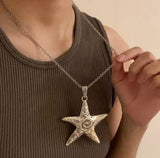 Retro Spiral Large Pentagram Star Pendant