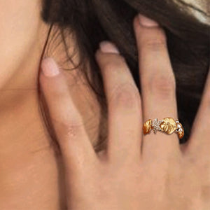 14K SHELL & STARFISH RING 3/4" WIDE