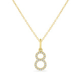 NUMBER 8 PENDANT WITH 25 DIAMONDS 0.10CT ON 18 INCHES CHAIN