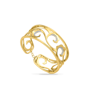 14K DIAMOND CUFF  WITH HINGE,