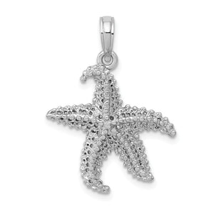 Glimmering 14K White Gold Open-Backed Starfish Pendant