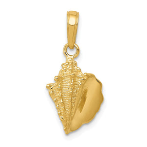 14K SOLID POLISHED CONCH SHELL PENDANT