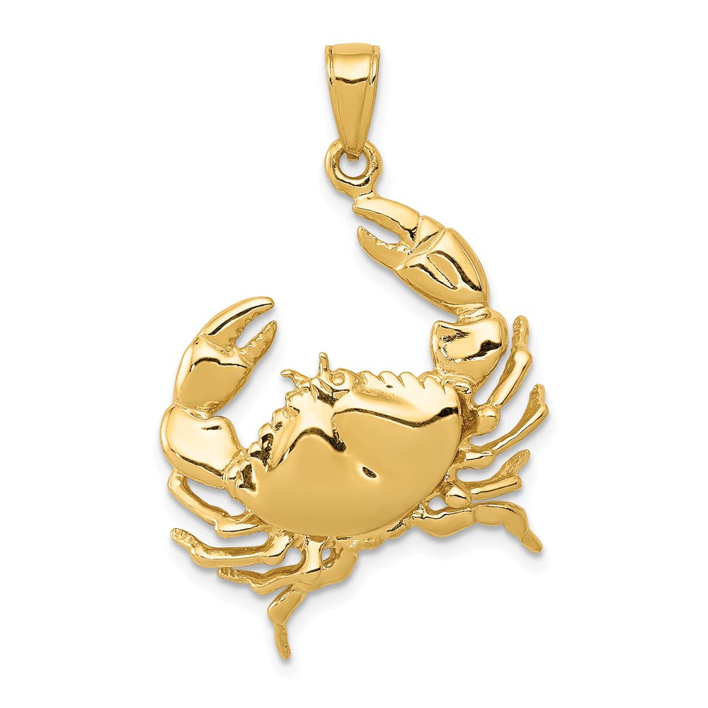 14K YELLOW GOLD CLAW-SOME STONE CRAB PENDANT