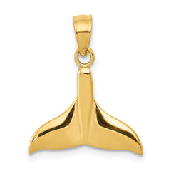 14K OPEN-BACKED WHALE TAIL PENDANT